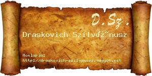 Draskovich Szilvánusz névjegykártya